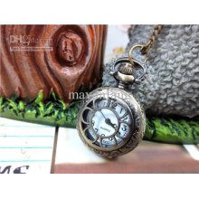 10pcs Mixed Antique Hollow Round Quartz Pocket Watch Watches Long Ne