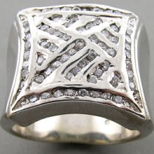 11+gms Sparkling White Cz 925 Silver Mens Ring Sz8