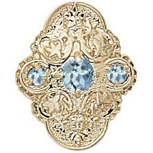 14K Gold Aquamarine Detailed Victorian Bracelet Slide GS341-AQ