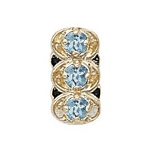 14K Gold Aquamarine Victorian Bracelet Slide GS069-AQ