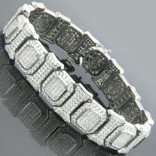 14K Gold Mens Designer Diamond Link Bracelet 25.35ct