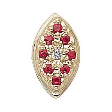 14k Gold Ruby Diamond Victorian Bracelet Slide GS034-D-R