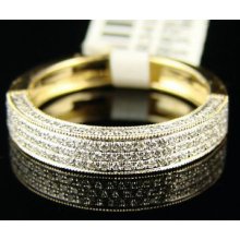 14k Ladies Yellow Gold Diamond Wedding 5mm Band Ring