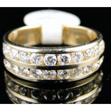 14k Mens Ladies Gold Diamond Wedding Band Ring 3/4 Ct