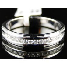 14k Mens White Gold Engagement Wedding Round Cut Diamond Band Ring