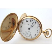 14k Solid Gold Elgin Lady Pocket Watch,hunter Case,31 Grams,run