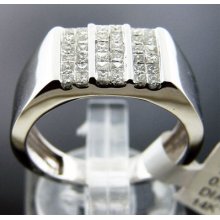 14k White Gold 0.50ct White Pr/ct Diamonds Ring 5.47grm Size 6