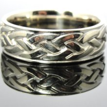14k White Gold Braided Celtic Knot Wedding Band RGBD103D