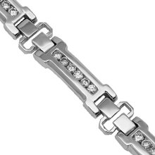 14K White Gold Mens Diamond Bracelet 3.75 Ctw