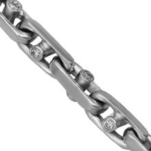 14K White Solid Gold Mens Diamond Bracelet 4.11 Ctw