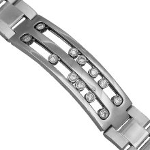 14K White Solid Gold Mens Diamond Bracelet 1.99 Ctw