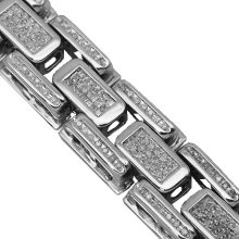 14K White Solid Gold Mens Diamond Bracelet 5.50 Ctw