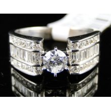 14k Womens White Gold Diamond Round Cut Engagement Wedding Ring Band Bridal