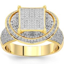 14K Yellow Gold Diamond Engagement Ring 0.95 Ctw