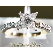 14kt. Yellow Gold Flower Diamond Engagement Ring