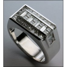 18k White Gold Men's Diamond Ring