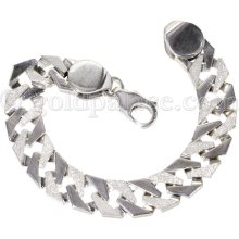 18K White Gold Men's Bracelet 8.0 Inches