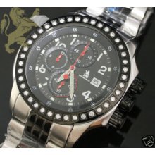 1ct Mens Richard & Co Techno Master Diamond Black Watch