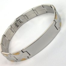 1pcs Stainless Steel Golden Silver Men's Bracelet Link Bangle Jewelry
