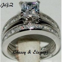 2.0 Ctw Princess Cut Engagement Ring Set Sz. 7 * New *