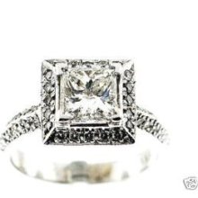 2.06 Ct Lady's Diamond Engagement Ring Si/g 14k W.gold