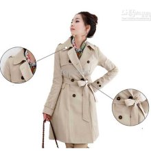 2012 New Woman Coat Long Clothes Trench Windcheater Trench Coats Two