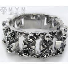 2013 Arriavl Heavy Fashion Mens Stainless Steel Tribal Celtic Skull Bracelet