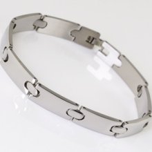 21.5g Strong 316l Stainless Steel Men's Cowboy Watch Silver Bracelet