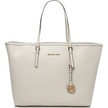 $278+ Michael Michael Kors 'medium Travel' Vanilla Leather Tote Handbag Bag