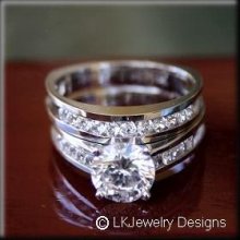 3.13 Ct Moissanite Round Solitaire Wedding Set Rings