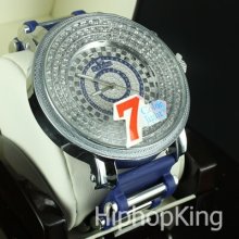 3 Row Cubic Zirconia Iced Out Watch Stylish Elegant 2 Pac Fashion Steel Back