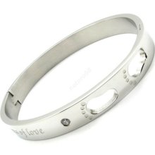 316l Stainless Steel Love Foot Men's/women's Silver Bangle
