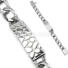 316L Stainless Steel Turtle Shell Texture ID Bracelet