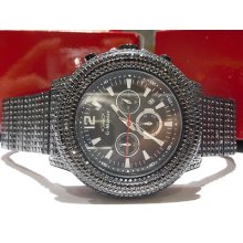 32 Carat Fully Iced-out Stainless Steel Black Pvd G-master Simulated Cz Watch