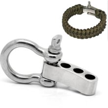 5 Sets Silver Tone Stainless Steel Shackles For Survival Bracelet 32x31mm 31x9mm