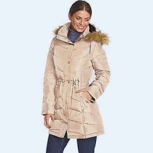 50% Off Size M Med Long Down Winter Coat Jacket Faux Fur Hood $260