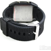 50pcs Cool Unisex Silicone Bracelet Digital Led Watch Black From Opt