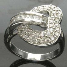 6+gms Sparkling White Cz Silver Ring Sz8.5
