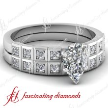 .60 Ct Pear Shaped Diamond Superior Design Engagement Wedding Rings Pave Set Vs2