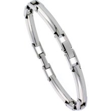 7.5 In. Ladies' Stainless Steel Tubular Link Bracelet Bss50