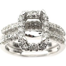 .75ct E Vs Diamond Semi Mount Engagement Bridal Set