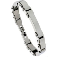 8 1/2 In. Solid Heavy Link Stainless Steel Id Bracelet Bss56