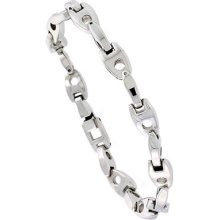 8 1/2 In. Solid Link Stainless Steel Bracelet Bss79