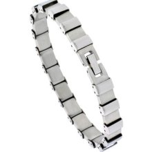 8 In. Men's Stainless Steel Bracelet Square Links Bss43