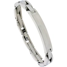 8 In. Solid Link Stainless Steel Id Bracelet Bss53
