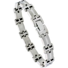 8 In. Solid Link Stainless Steel Bracelet Bss59