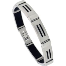 8 In. Stainless Steel And Rubber Bracelet Bss12