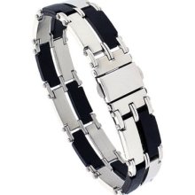 8 In. Stainless Steel And Rubber Bracelet Bss22