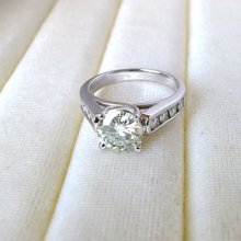 8mm Forever Brilliant Moissanite Channel Set 14kw Gold Ring Charles & Colvard