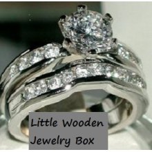 .925 Sterling Silver 2.5ct. Cz Round Cut Engagement Ring Wedding Band Set